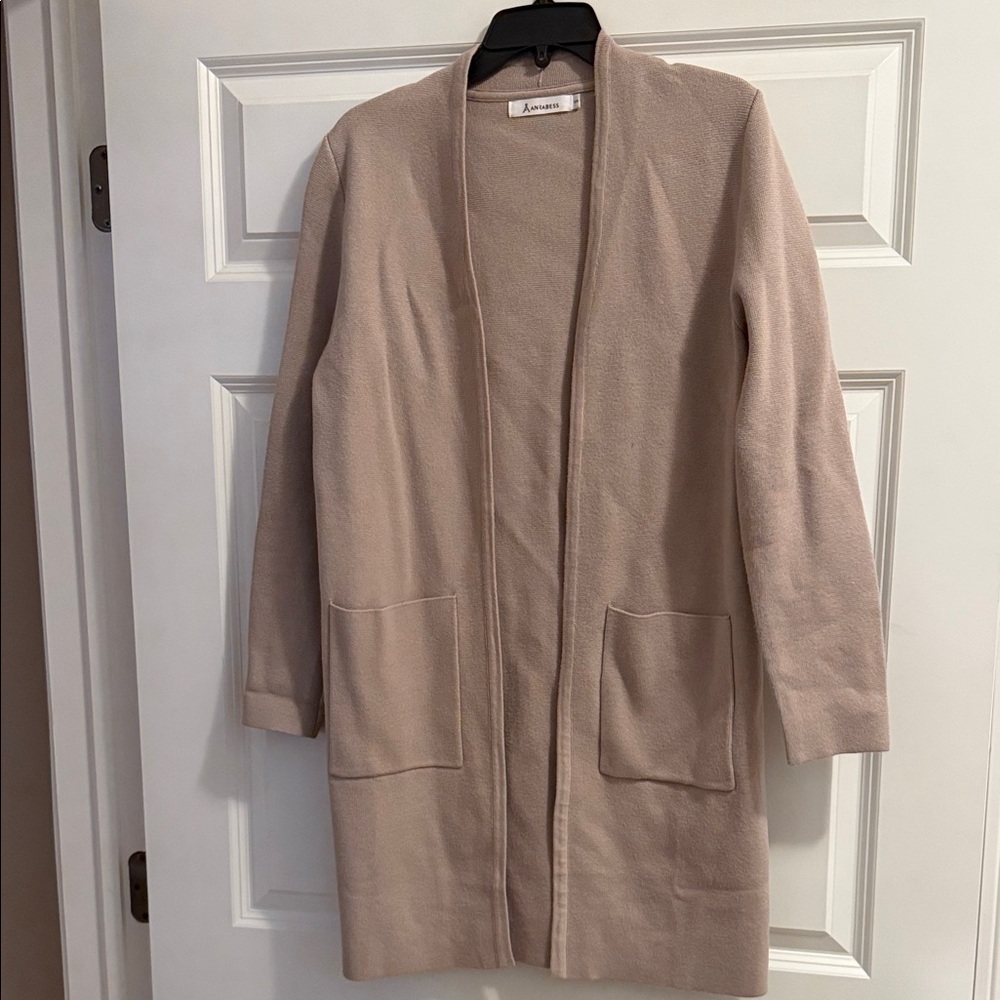 Amazon Women's Beige Open Front Cardigan